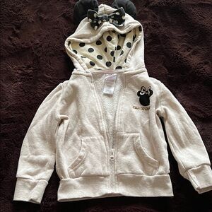 Disney Cream Hoodie with Black Polka Dot Interior